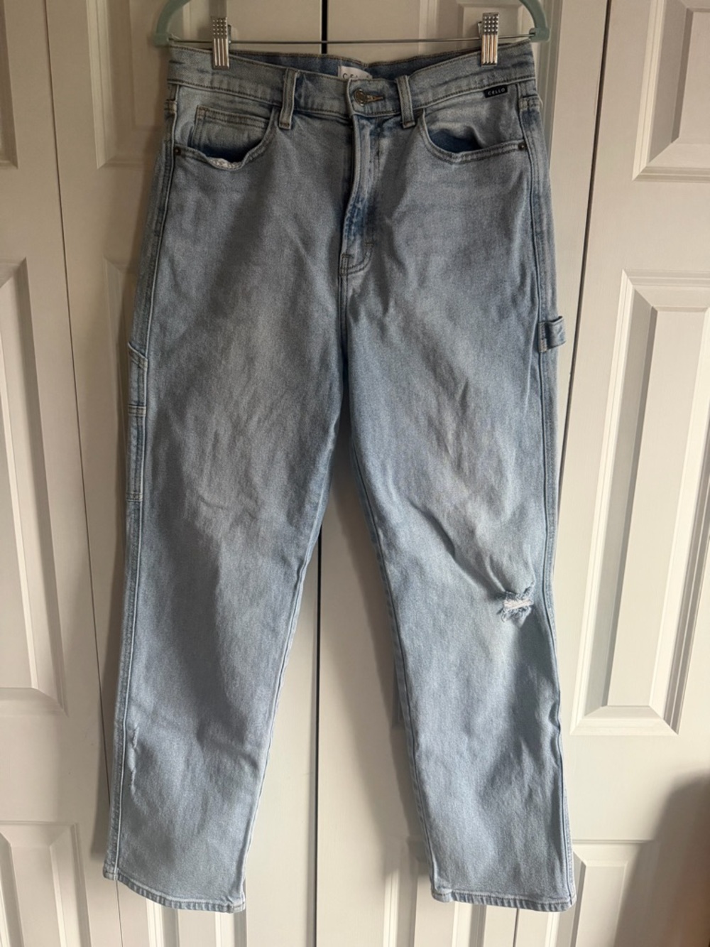 Cello Light Blue Straight Leg Women’s Cargo Jeans